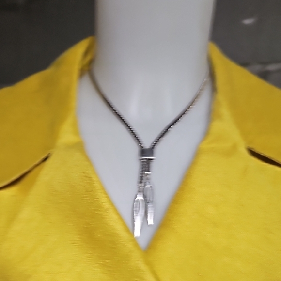 Monet Silver Necklace with Unique Pendant - Picture 6 of 6